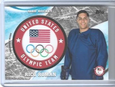 RARE 2018 TOPPS OLYMPICS RICO ROMAN INSIGNIA CARD /50 ~ SLED HOCKEY - Image 1 of 2
