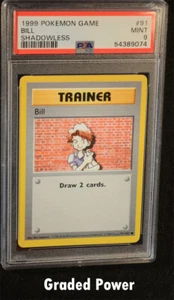 Pokemon Base Set Unlimited Shadowless Bill SHADOWLESS PSA 9 (9074) #91  - Picture 1 of 2