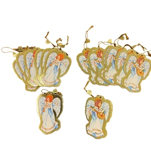 Dakin Cherub Angel Christmas Ornaments Cardboard Taiwan 3.5" VTG 1988 Musicians - Picture 1 of 7