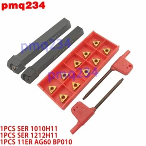 SER 1010H11+SER 1212H11 Lathe Thread Turning Tool Holder+11ER AG60 BP010 Insert - Picture 1 of 6