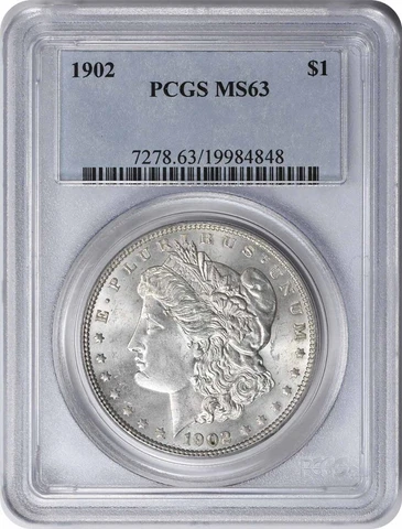 1902 Morgan Silver Dollar MS63 PCGS Cover