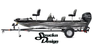 Grayscale Torn Scratch Distressed Design Wrap Fishing Bass Boat Vinyl Decal USA - Picture 1 of 1