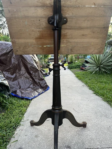 Antique Cast Iron Drafting Table Multi-Adjustable Base Nice Condition Cover