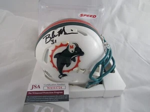 Brock Marion Miami Dolphins Signed Autograph Speed Mini Helmet JSA - Picture 1 of 4