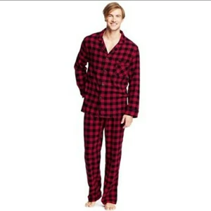 Hanes Mens Buffalo Check Plaid Pijama Medium Shirt Pants Flannel Lounge Wear🏕🔥 - Picture 1 of 6
