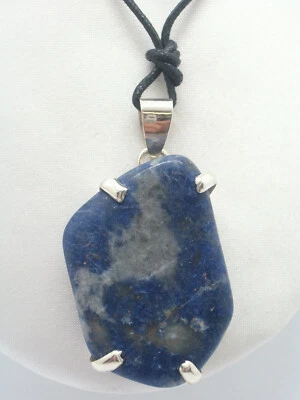 Ciondolo in ARGENTO 925 con SODALITE naturale - pendente girocollo Pietra Dura - Immagine 1 di 4