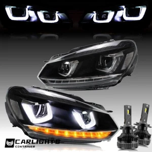 VLAND FrontScheinwerfer mit Sequentieller+LED-Lampen für 2008–2013 VW Golf 6 MK6 - Bild 1 von 14