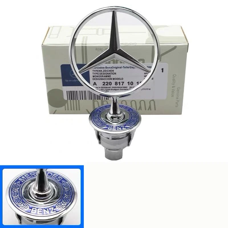 Front Alloy Hood Star Emblem Badge 44mm Fit For Mercedes Benz S/E/C W204 C200 Foto 1 de 4