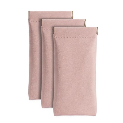 3 piezas Estuches de cuero para gafas de sol portátiles con tapa apretada estuches bolsas Foto 1 de 4