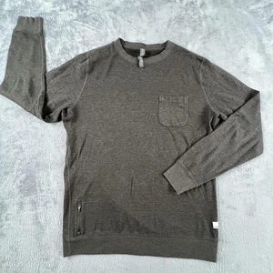 Vuori Jeffreys Pullover Sweater Mens Large Brown Crewneck Pocket Long Sleeve Dad - Picture 1 of 14