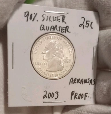 2003 S Arkansas State Quarter Silver Proof 90% Silver - Image 1 of 2