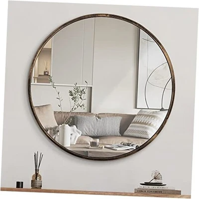  圆形墙面镜 16 英寸-圆形金属框架墙面 16 英寸长 x 1 英寸宽青铜 — 第 1/4 张图片