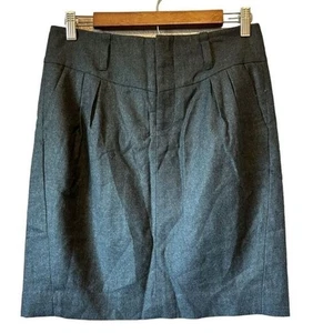 Falda de Lana Plisada, Falda de Carrera Gris, Bolsillos, Minimalista, Uniforme Escolar - Imagen 1 de 8