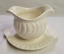 Vtg Franciscan GMB CORONADO Gravy or Sauce Bowl with Liner Matte Satin Off White