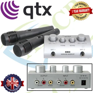 KARAOKE MIXER KIT, CONVERTS CD/DVD PLAYER INTO MUSIC SYSTEM INCLUDES MICROPHONES - Picture 1 of 6