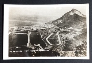 Rio De Janeiro Brazil Aerial View Corcovado c1940s Real Photo Postcard RPPC UNP - Picture 1 of 2