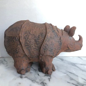 De colección BERNARD ROOKE brutalista 17.5" rinoceronte escultura estudio cerámica RARO - Imagen 1 de 12