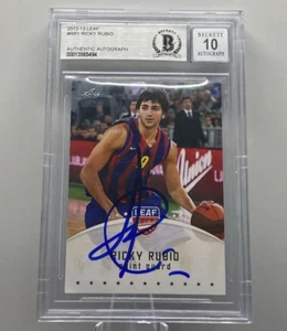 Ricky Rubio (Auto) FC Barcelona Leaf Basketball (10 BGS) - Picture 1 of 4