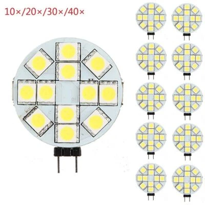 10-40×White G4 24-SMD Base Disc Type Side Pin Marine Reading LED Light Bulbs - Image 1 of 4