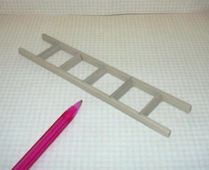Miniature Wood Straight Ladder, 6" Realistic ANGLED Rungs: DOLLHOUSE 1:12 Scale - Picture 1 of 2