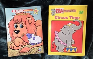 2 Vintage Malbücher ~ Jumbo Freundschaft & Zirkuszeit UNBENUTZT - Bild 1 von 10