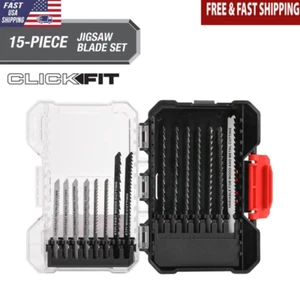 15-Piece Jigsaw Blade Set T-Shank High Carbon Steel Wood Metal Cutting New - Picture 1 of 6