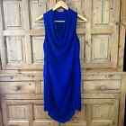 Liquid New York 2 Royal Blue Slip Dress Gathered Silk