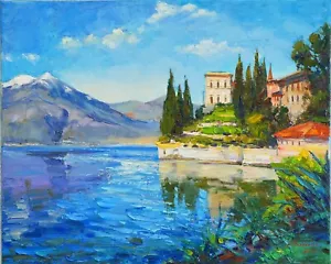 Como Lake painting IMPRESSIONISM original art Oil on canvas by A Onipchenko - Picture 1 of 15