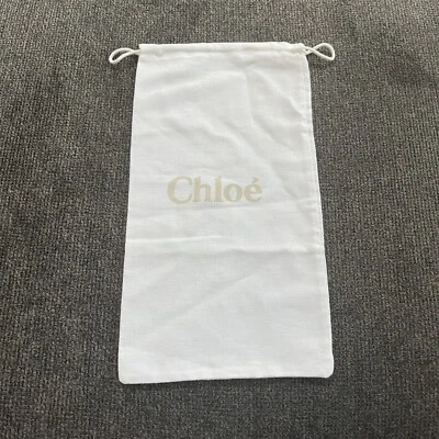 Chloe 集尘袋白色矩形抽绳旅行鞋存储保护套 7 英寸 X 13 英寸 — 第 1/4 张图片