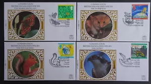 Set of 4 Endangered Species Benham Silk FDC BS39-42 1992 Inserts Special H/S - Picture 1 of 1