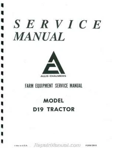 Allis Chalmers D19 Service Manual - Picture 1 of 1