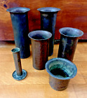 Lot artisanal de 6 vases en cuivre martelé d'inspiration Frank Lloyd Wright