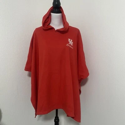 Poncho con Capucha UH Houston Capa Chal Unisex Talla Única Color Rojo Foto 1 de 4