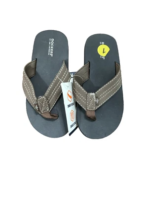 Chanclas Sandalia Zapatos Talla 1 Niños Pequeños Dockers Color Negro/Marrón Foto 1 de 4