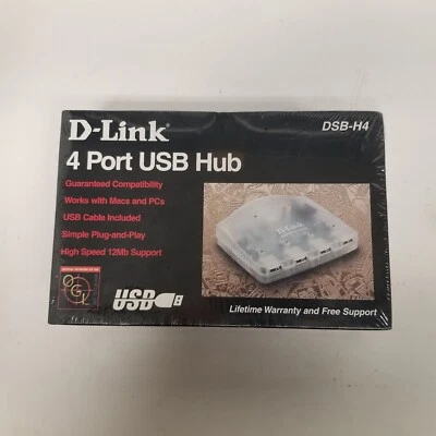 D-link 4 Port USB Hub DSB-H4, Mac & PC, New Sealed - Image 1 of 4