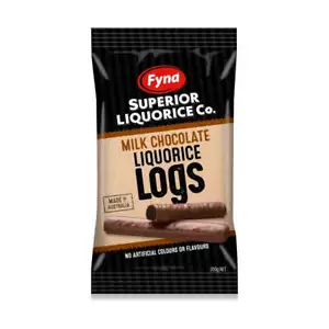Fyna Superior Liquorice Co. Milk Chocolate Liquorice Logs 200g - Picture 1 of 1