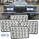 4PCS Chrome 4x6 LED Headlights Hi/Lo Sealed Beam fitit Mercury Cougar 1977-1986 Ford Mercury