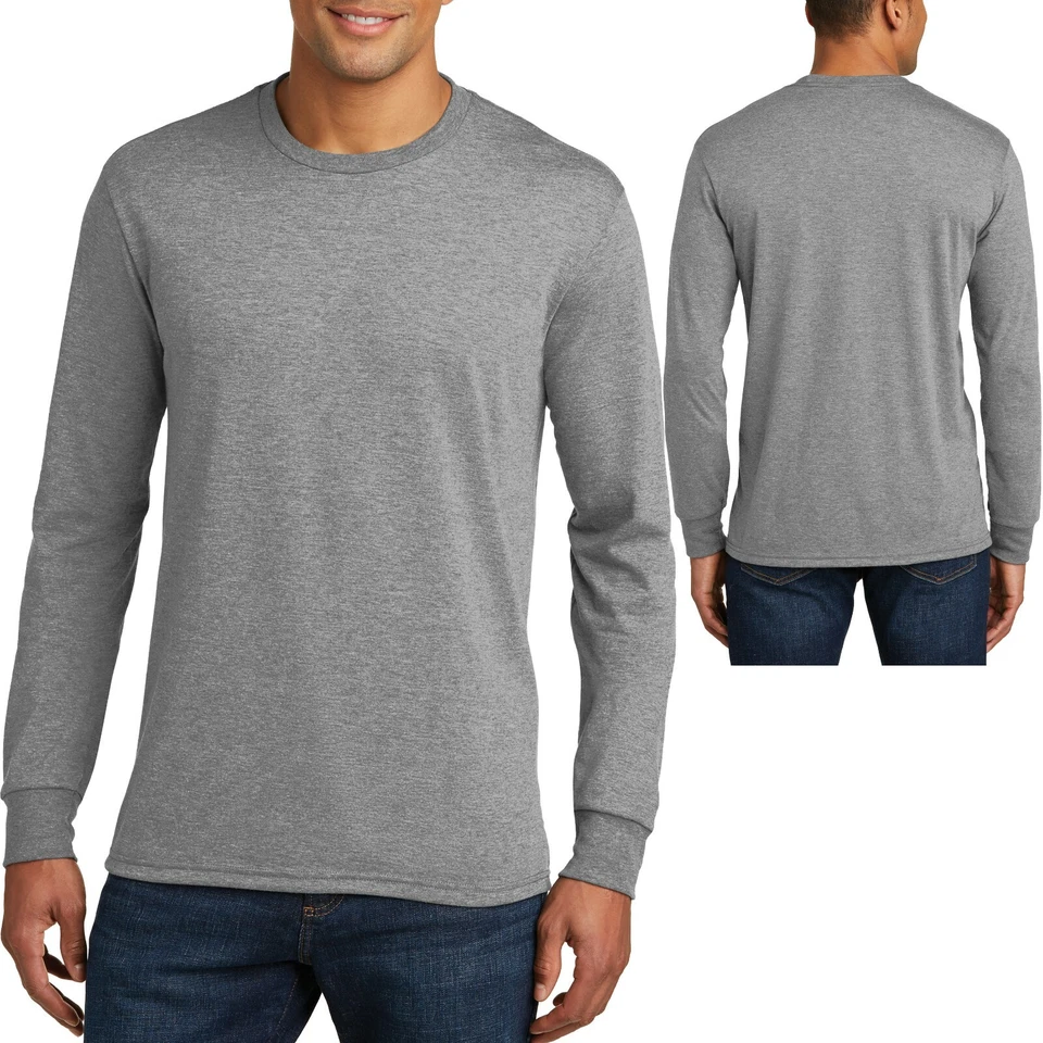 Camiseta Para Hombre Manga Larga Tri Mezcla Premium Cuello Redondo Camiseta S, M, L, XL 2XL 3XL 4XL Foto 1 de 1