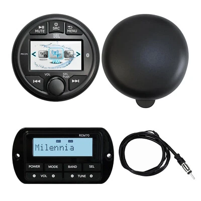Receptor de radio JBL Bluetooth Marine WB, cubierta, control remoto por cable, antena Foto 1 de 4