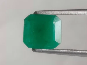 Piedra preciosa suelta certificada octágono esmeralda natural de 1,60 quilates 7,7 x 7 mm - Imagen 1 de 6