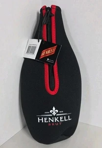 Henkell Brut Insulated Bottle Cover Jacket Zip Up Black & Red Accents Logo W/Tag - Picture 1 of 12