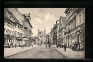 Speyer, Ansichtskarte, Straßenpartie mit Geschäften  - Picture 1 of 2