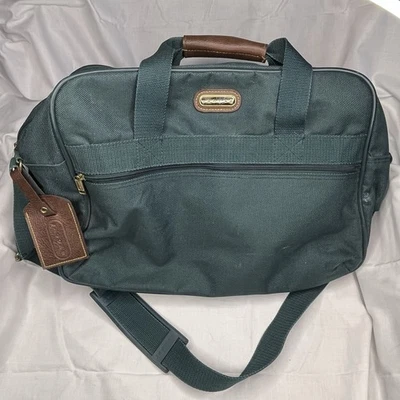 Bolso de lona Jaguar mediano de viaje nocturno verde marrón vintage Foto 1 de 4