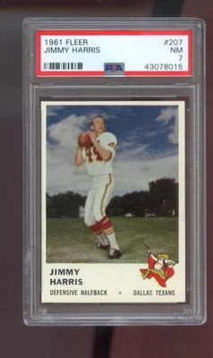 1961 Fleer #207 Jimmy Harris PSA 7 Graded Football Card Dallas Texans - Image 1 of 2