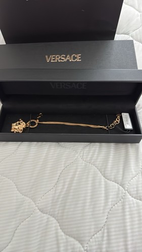 Bracciale multicatena Versace testa di medusa in ottone tono oro nuovo con etichetta