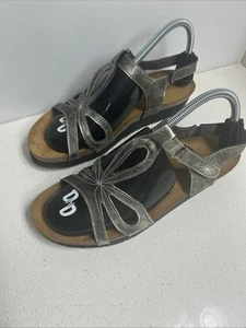 Naot Rachel Antik Gold Metallic Leder Keilabsatz Sandalen Damen 41 US 9,5 - Bild 1 von 6