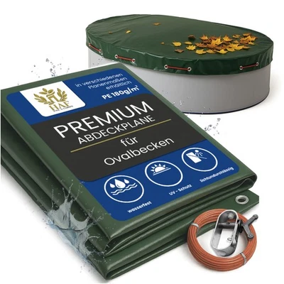 HAF GMBH HAF® Abdeckplane 180g/m² Oval Beckenmaß 725 x 460 cm Pool Überwinterung