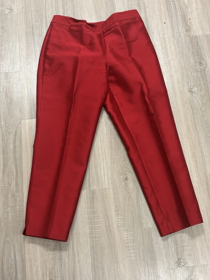 Talbots Dress Pants Women's Size 16 Red Stretch Straight Leg Side Zip Regular - Image 1 of 2