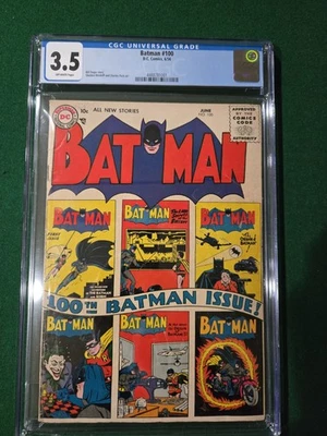 BATMAN #100 (1956) CGC 3.5  Anniversary Issue Moldoff & Paris Art NICE! - Image 1 of 4