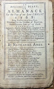 Colonial imprint / Astronomical Diary or Almanack For the Year of our Lord 1767 - Imagen 1 de 3